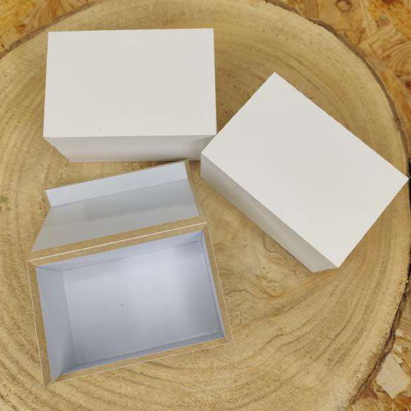 Set 11 Scatoline di legno bianche
